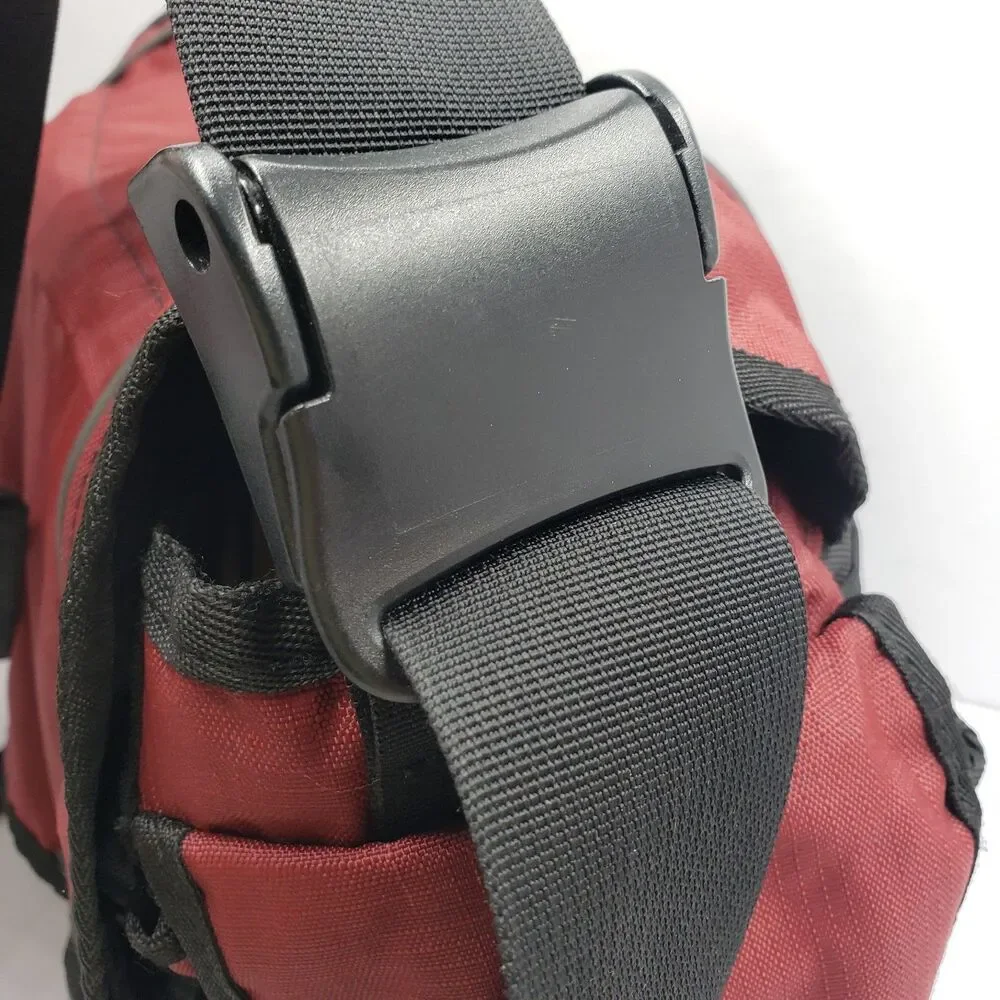 LL Bean Red Travel Messenger Bag Laptop Sleeve Carry On Organizer Crossbody